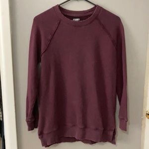 Aerie Maroon Long Sleeve Sweatshirt Size Small